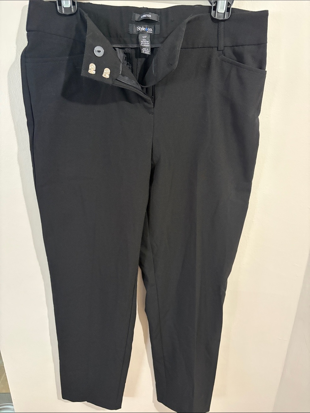 Style & Co. Black Tailored Straight-Leg Pants